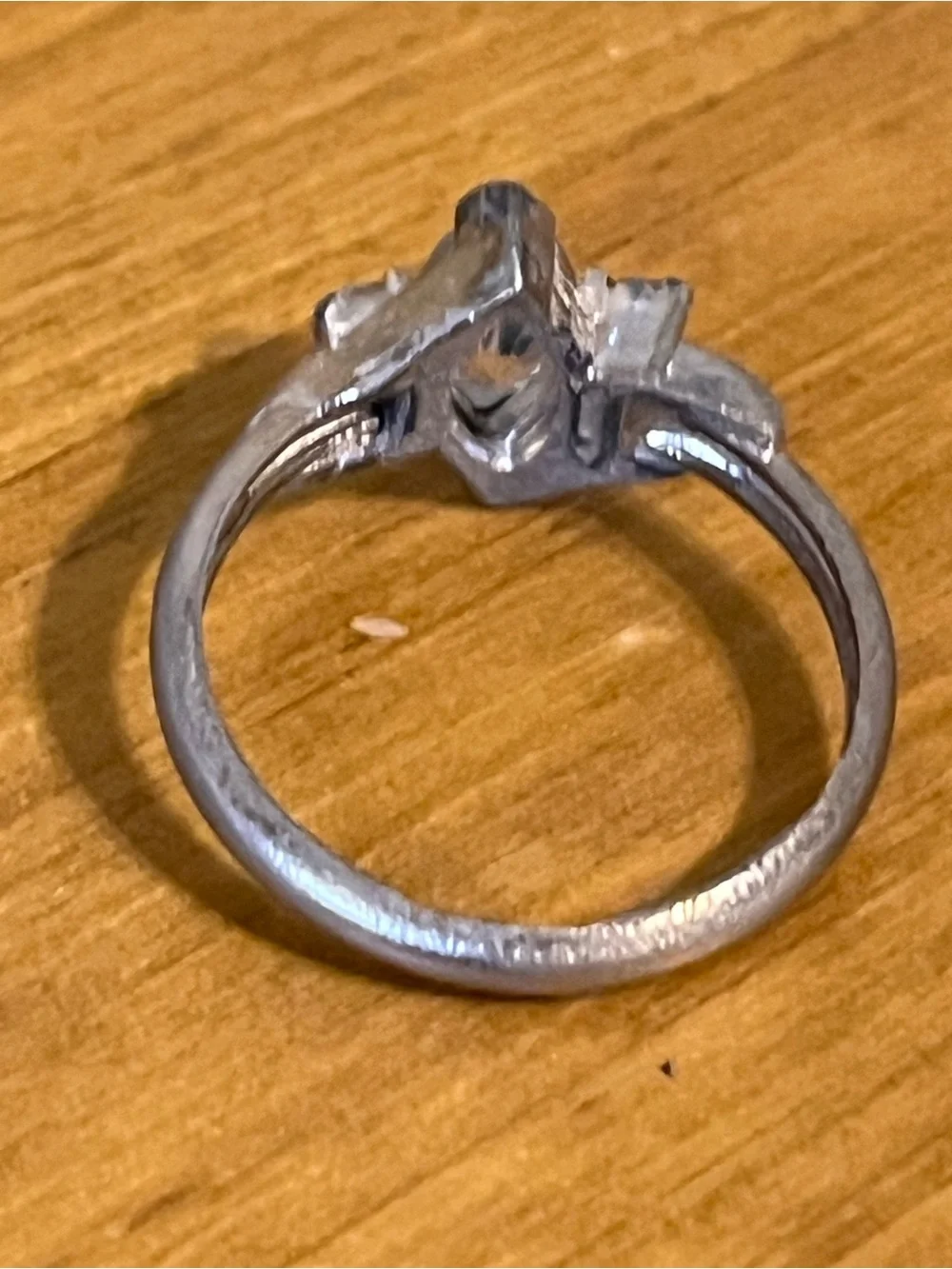Vintage Avon Silver Tone Ice Blue Faux Aquamarine Marquise cubic zirconia 7 1/2